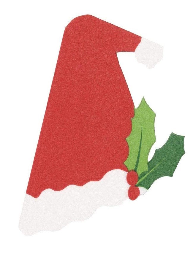 Caspari Santa Hat Die-Cut Paper Linen Party Napkins - 15 Per Package - Image 1